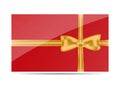 Gift Voucher coupon template. Red bow (ribbons) Royalty Free Stock Photo