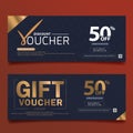 Gift voucher design vector template Royalty Free Stock Photo