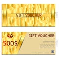 Gift voucher gold vector illustration coupon