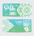 Gift voucher with line Thai design