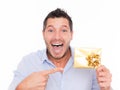 Gift voucher man Royalty Free Stock Photo