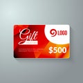 Gift voucher market offer template layout with colorful modern triangle business design. Certificate special discount