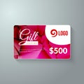 Gift voucher market offer template layout with colorful modern triangle business design. Certificate special discount