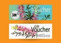 Gift voucher for marketing promotion with bottle brush flowers or callistemon flower