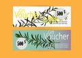 Gift voucher for marketing promotion with bottle brush flowers or callistemon flower