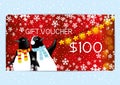 Gift voucher with penguins.