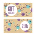 Gift voucher template. Both sides. Envelope size