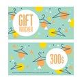 Gift voucher template. Both sides. Envelope size