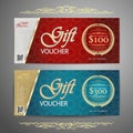 Gift voucher template with colorful pattern,cute gift voucher certificate coupon design template,Collection gift Royalty Free Stock Photo