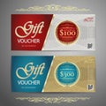 Gift voucher template with colorful pattern,cute gift voucher certificate coupon design template,Collection gift Royalty Free Stock Photo