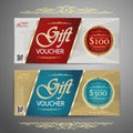 Gift voucher template with colorful pattern,cute gift voucher certificate coupon design template,Collection gift Royalty Free Stock Photo