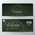 Gift Voucher template with colorful pattern.