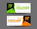 Gift Voucher template, coupon design, discount voucher template Royalty Free Stock Photo