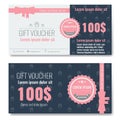 Gift voucher template design with trendy, modern outline pattern