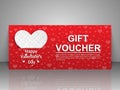 Gift voucher template. Greeting card for Valentine Day Royalty Free Stock Photo