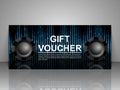 Gift voucher template. Nightclub party.