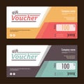 Gift voucher template. promotion card, Coupon design. vector stock.