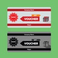 Gift Voucher template with Red theme usable for gift coupon