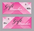 Gift Voucher template, Sale banner, coupon design,ticket, Horizontal layout, discount cards, headers, website, Pink background
