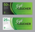 Gift Voucher template, Sale banner, discount cards, Coupon template, Gift certificate, headers, website, tready design, vector