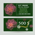 Gift voucher template for spa illustration, MAGIC FLOWER Royalty Free Stock Photo