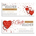 Gift voucher vector coupon Valentine's Day Royalty Free Stock Photo