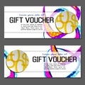Gift voucher. Vector, illustration. Card template. Royalty Free Stock Photo