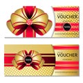 Gift voucher. Vector, illustration. Card template. Royalty Free Stock Photo