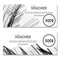 Gift voucher. Vector, illustration. Voucher template. Royalty Free Stock Photo