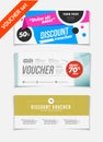 Gift voucher vector set. Sale voucher vector illustration. Store Royalty Free Stock Photo