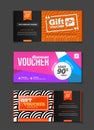 Gift voucher vector set. Sale voucher vector illustration. Store Royalty Free Stock Photo