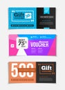 Gift voucher vector set. Sale voucher vector illustration. Store