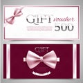 Gift vouchers with decorative bows Royalty Free Stock Photo