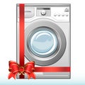 Gift washing machine. Sale. Royalty Free Stock Photo