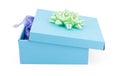 Gift With White Ribbon on white background Royalty Free Stock Photo