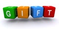 Gift word block on white Royalty Free Stock Photo