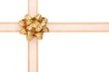 Gift Wrap with Gold Ribbon and Sparkly Bow Royalty Free Stock Photo