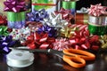 Gift wrapping materials Royalty Free Stock Photo