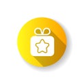 Gift yellow flat design long shadow glyph icon