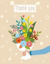 Gift for you ,beautiful flowers bouquet vector illustration Royalty Free Stock Photo