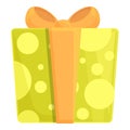 Giftbox icon cartoon vector. Present package