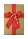 Giftbox with ribbon isolated Royalty Free Stock Photo