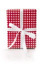Giftbox wrapped in checkered paper - country style