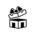Black solid icon for Gifted, giftbox and surprise Royalty Free Stock Photo