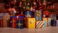 Gifts appearing under the christmas tree - stop motion animation