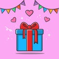 Gifts boxes and heart presents colors vector Royalty Free Stock Photo