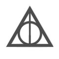 gifts of death from the trilogy . Deathly Hallows, a symbol from the Harry Potter book.