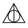 gifts of death from the trilogy . Deathly Hallows, a symbol from the Harry Potter book.