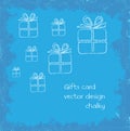 Gifts with frozen frame, winter motive greeting card