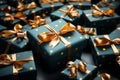 Gifts galore overhead view, room for personal touch in copious copy space Royalty Free Stock Photo